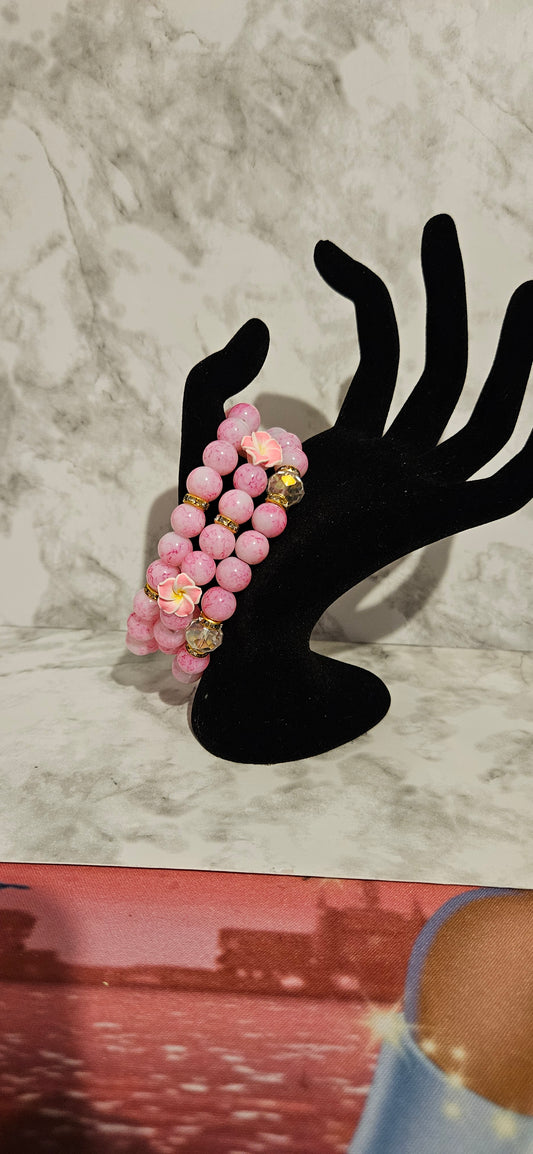 Light Pink Hawaiian Bracelet Stack 3pc.