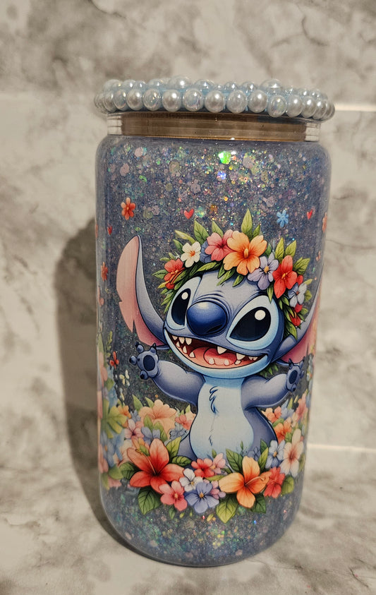 Stitch Snowglobe with Pearl Lid