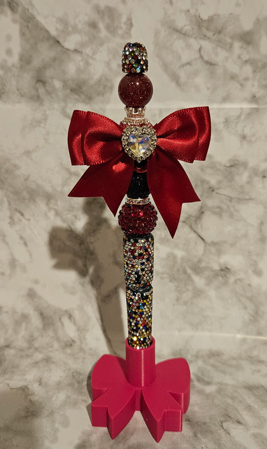 Red Bow Bling Pen